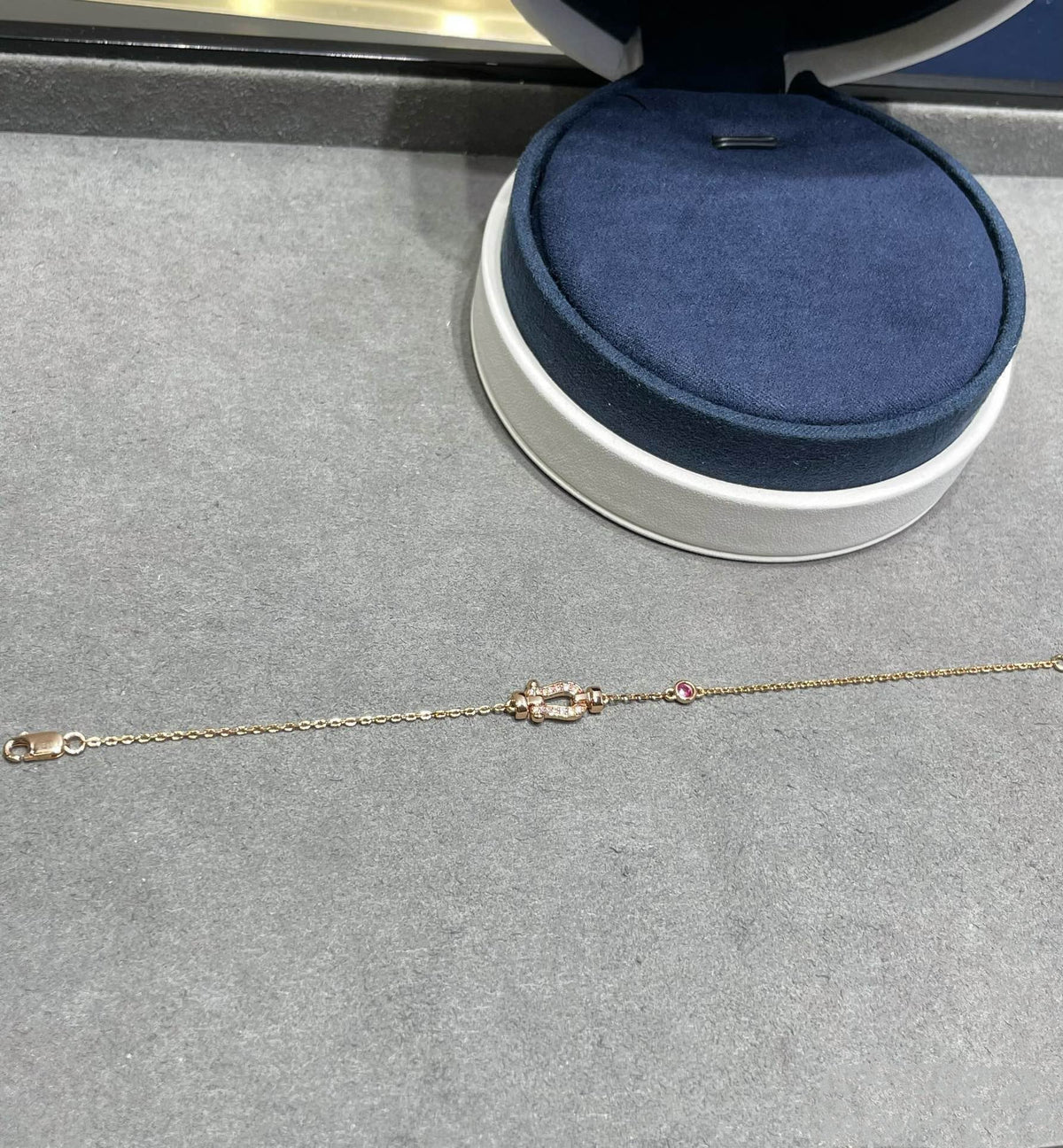 [Dawnora Jewelry]FORCE 10 DIAMOND CHAIN LINK PINK GOLD BRACELET