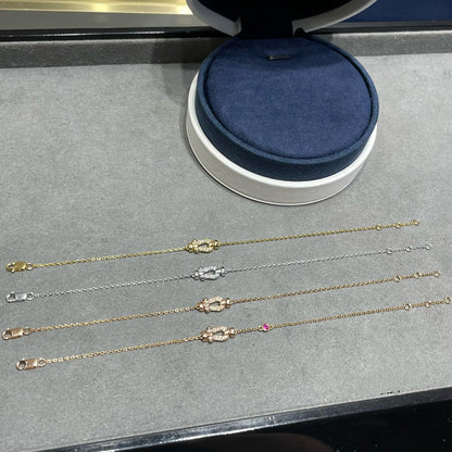 [Dawnora Jewelry]FORCE 10 DIAMOND CHAIN LINK PINK GOLD BRACELET