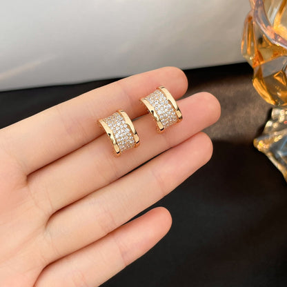 [Dawnora Jewelry]ZERO 1 DIAMOND PAVED EARRINGS