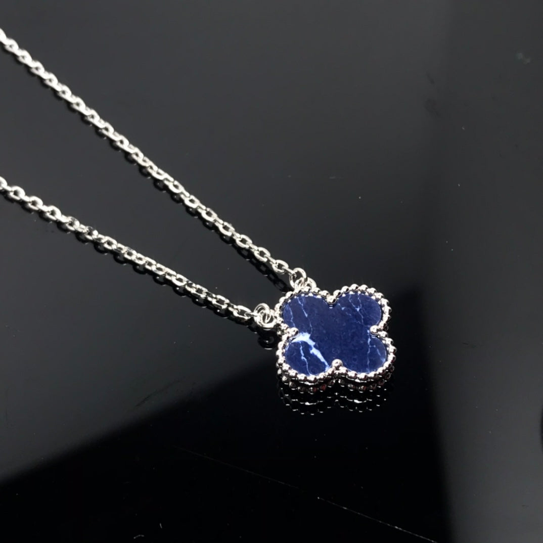 [Dawnora Jewelry]CLOVER PIETERSITE SILVER LONG NECKLACE