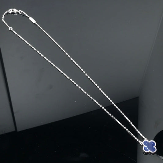 [Dawnora Jewelry]CLOVER PIETERSITE SILVER LONG NECKLACE