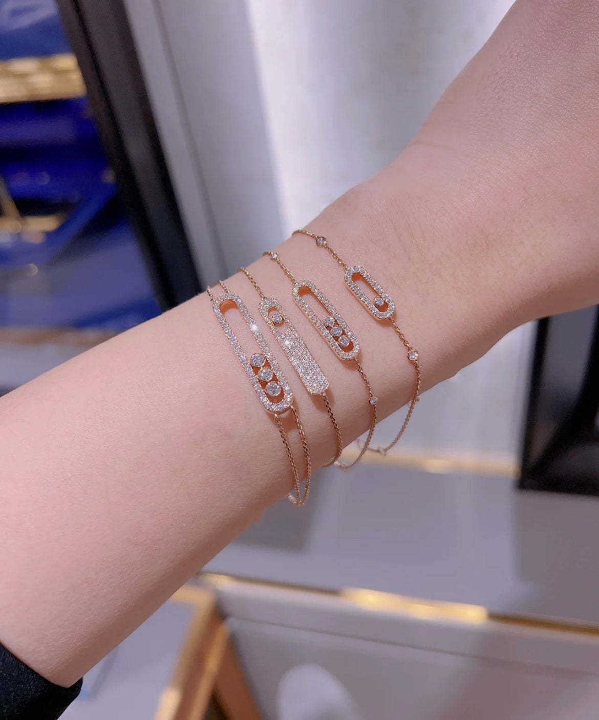 [Dawnora Jewelry]MOVE CLASSIQUE DIAMOND PAVED BRACELET(Adjustable)