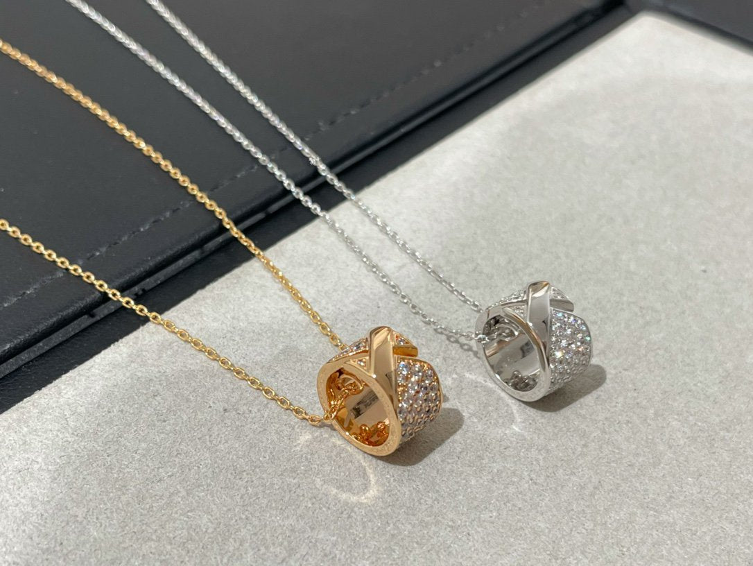 [Dawnora Jewelry]LIENS EVIDENCE DIAMOND PAVED NECKLACE
