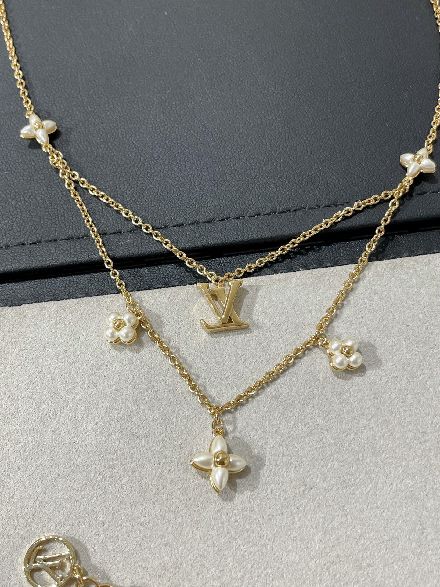 [Dawnora Jewelry]FLOWERGRAM GOLD MOP DOUBLE ROW NECKLACE