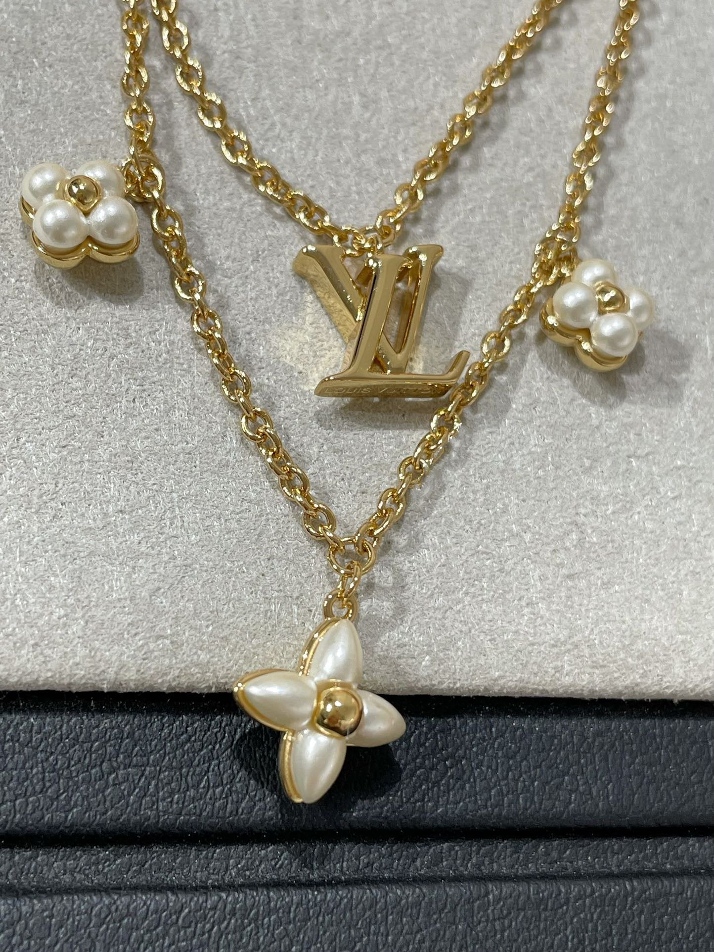 [Dawnora Jewelry]FLOWERGRAM GOLD MOP DOUBLE ROW NECKLACE
