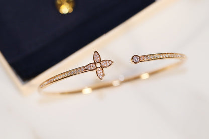 [Dawnora Jewelry]IDYLLE GOLD OPEN BRACELET DIAMOND PAVED