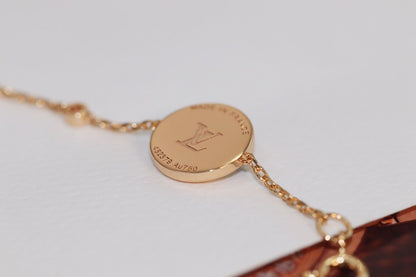 [Dawnora Jewelry]STAR AND SUN 4 MOTIF PINK GOLD MALACHITE BRACELET