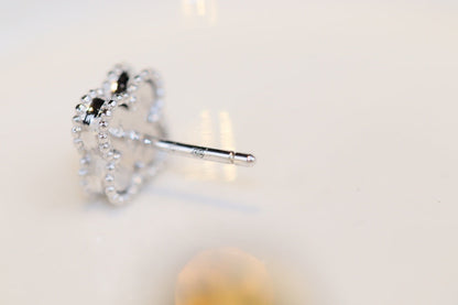 [Dawnora Jewelry]CLOVER MINI TURQUOISE SILVER STUD EARRINGS