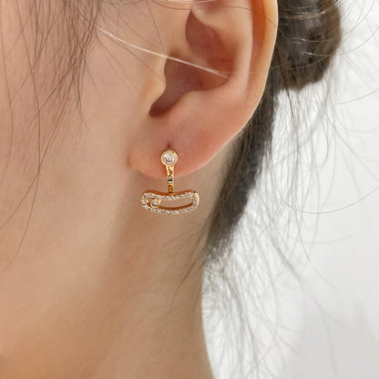 [Dawnora Jewelry]MOVE UNO PINK GOLD DIAMOND EARRINGS