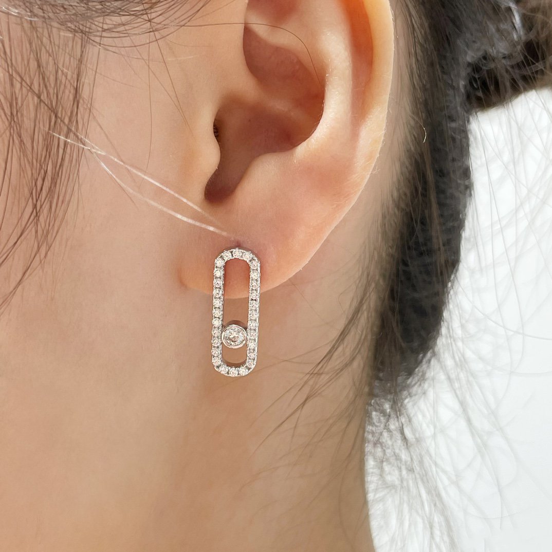 [Dawnora Jewelry]MOVE UNO STUD DIAMOND PAVED EARRINGS