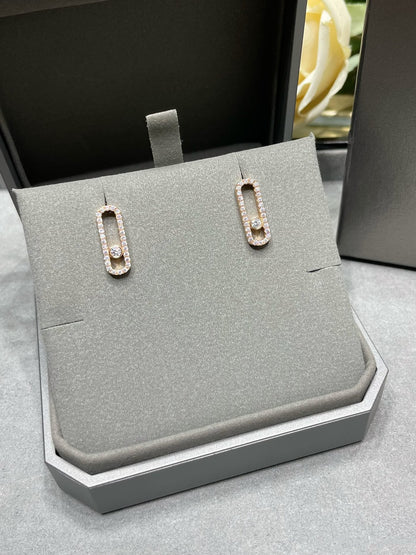 [Dawnora Jewelry]MOVE UNO STUD DIAMOND PAVED EARRINGS