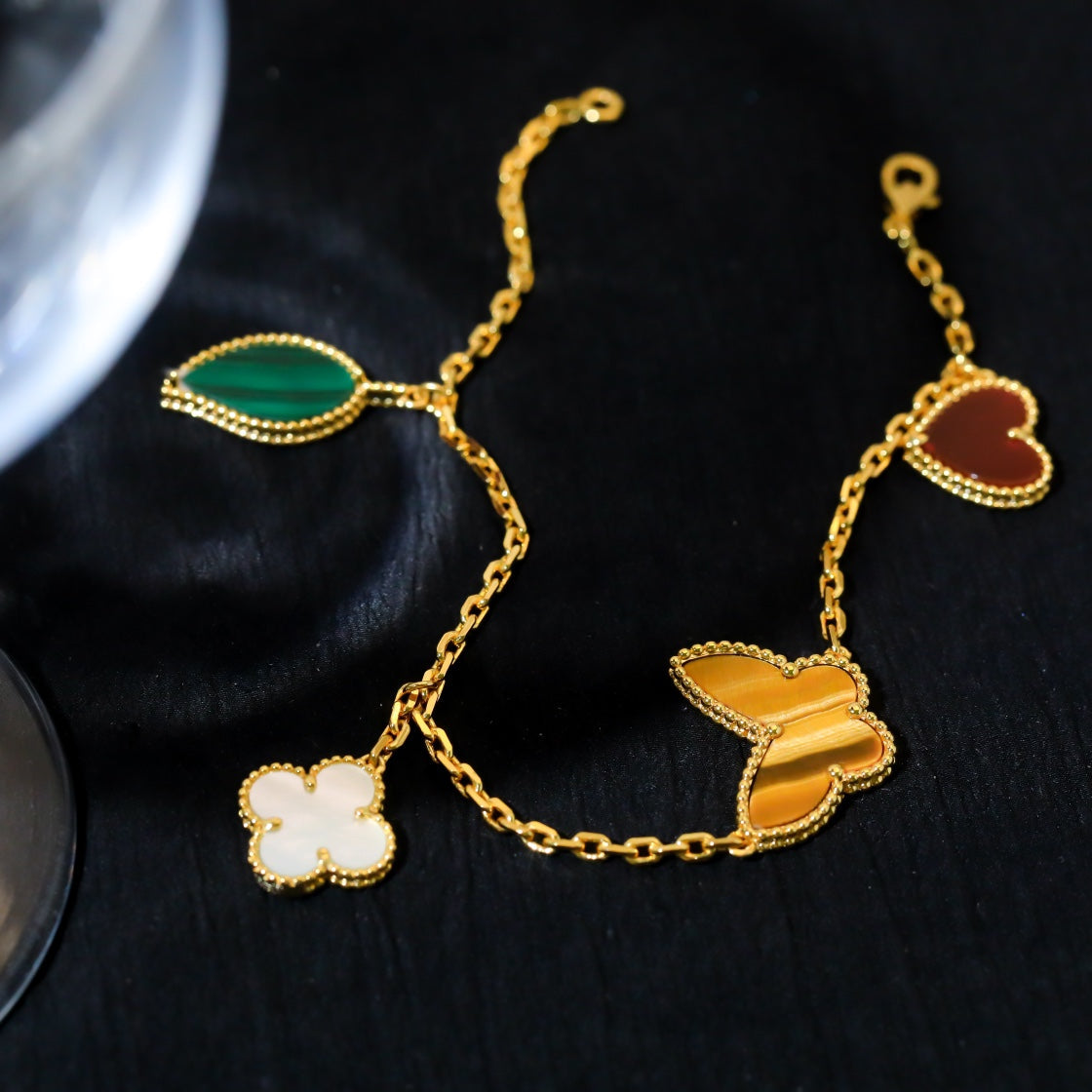 [Dawnora Jewelry]LUCKY SPRING 5 MOTIF GOLD BRACELET