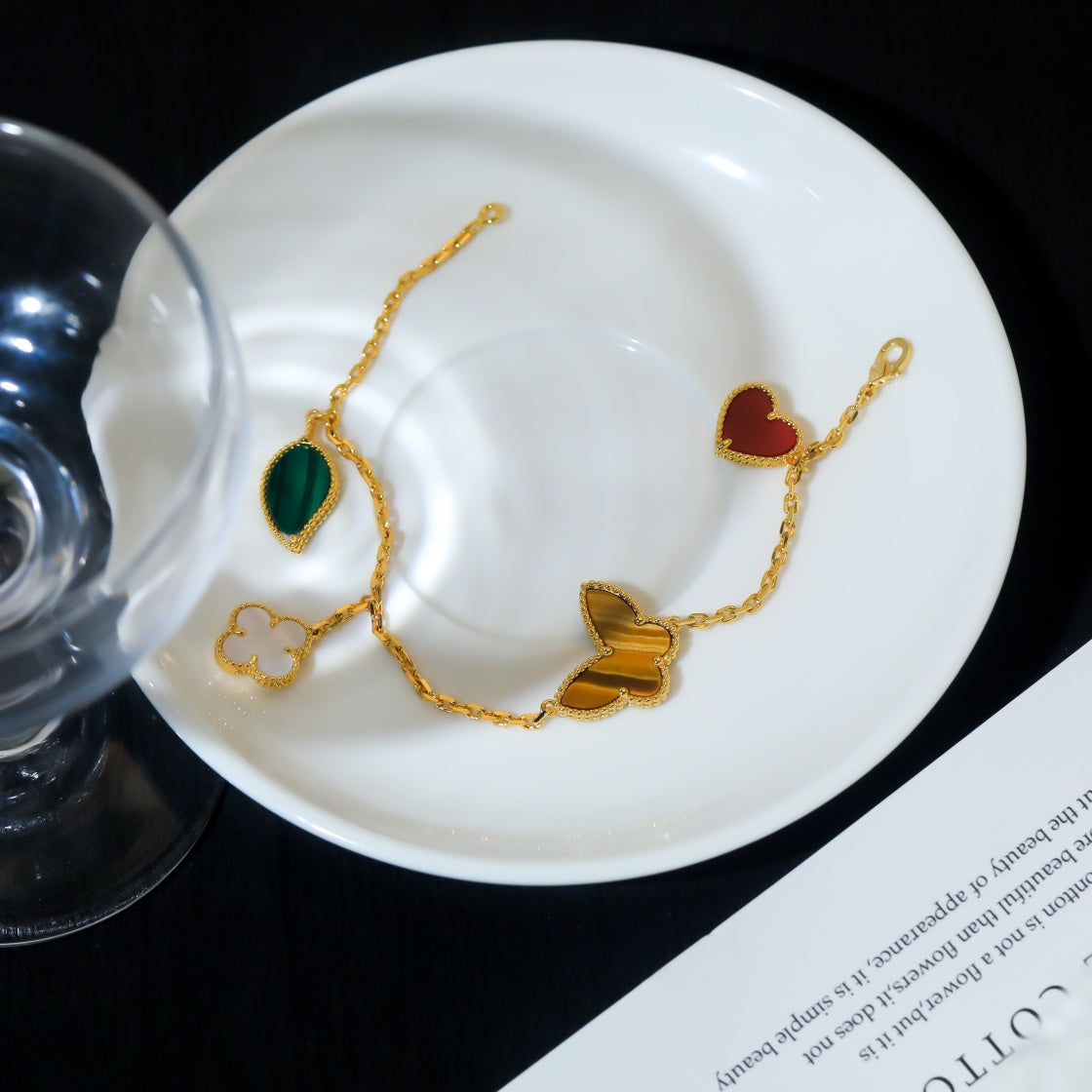 [Dawnora Jewelry]LUCKY SPRING 5 MOTIF GOLD BRACELET