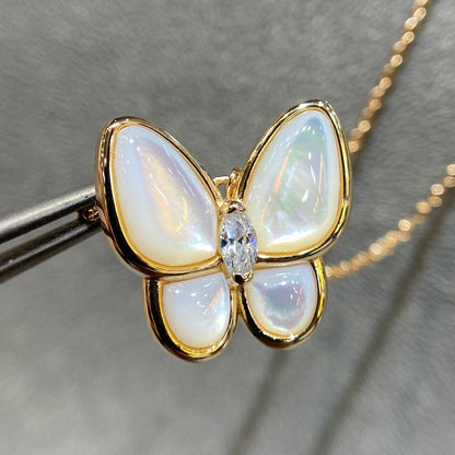 [Dawnora Jewelry]BUTTERFLY MOP DIAMOND NECKLACE