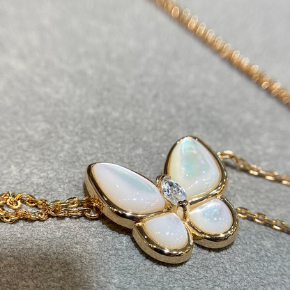 [Dawnora Jewelry]BUTTERFLY MOP DIAMOND NECKLACE
