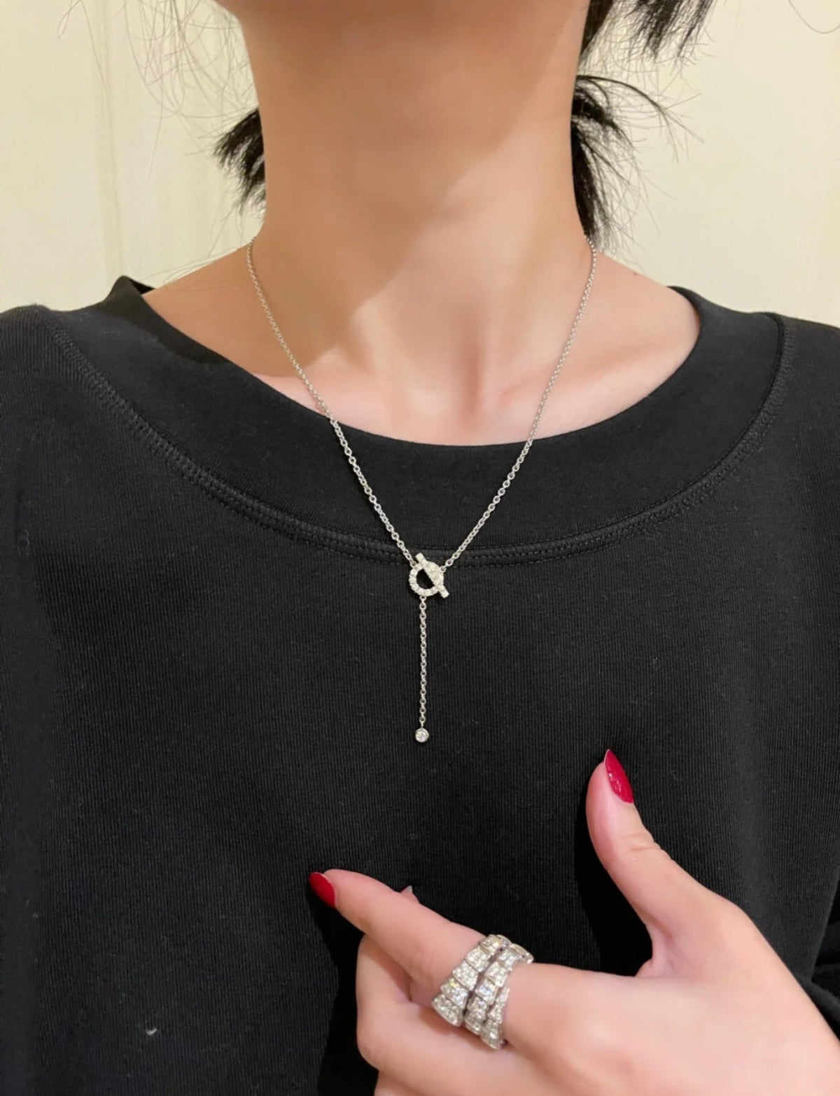 [Dawnora Jewelry]FINESSE SILVER DIAMOND NECKLACE
