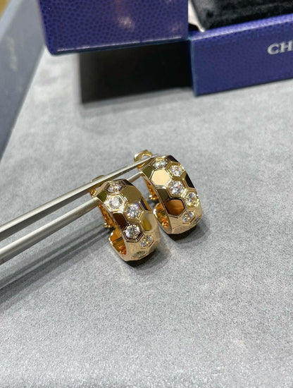 [Dawnora Jewelry]BEE LOVE DIAMOND HOOP EARRINGS
