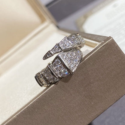 [Dawnora Jewelry]SERPENTI LARGE RING SILVER DIAMOND PAVED