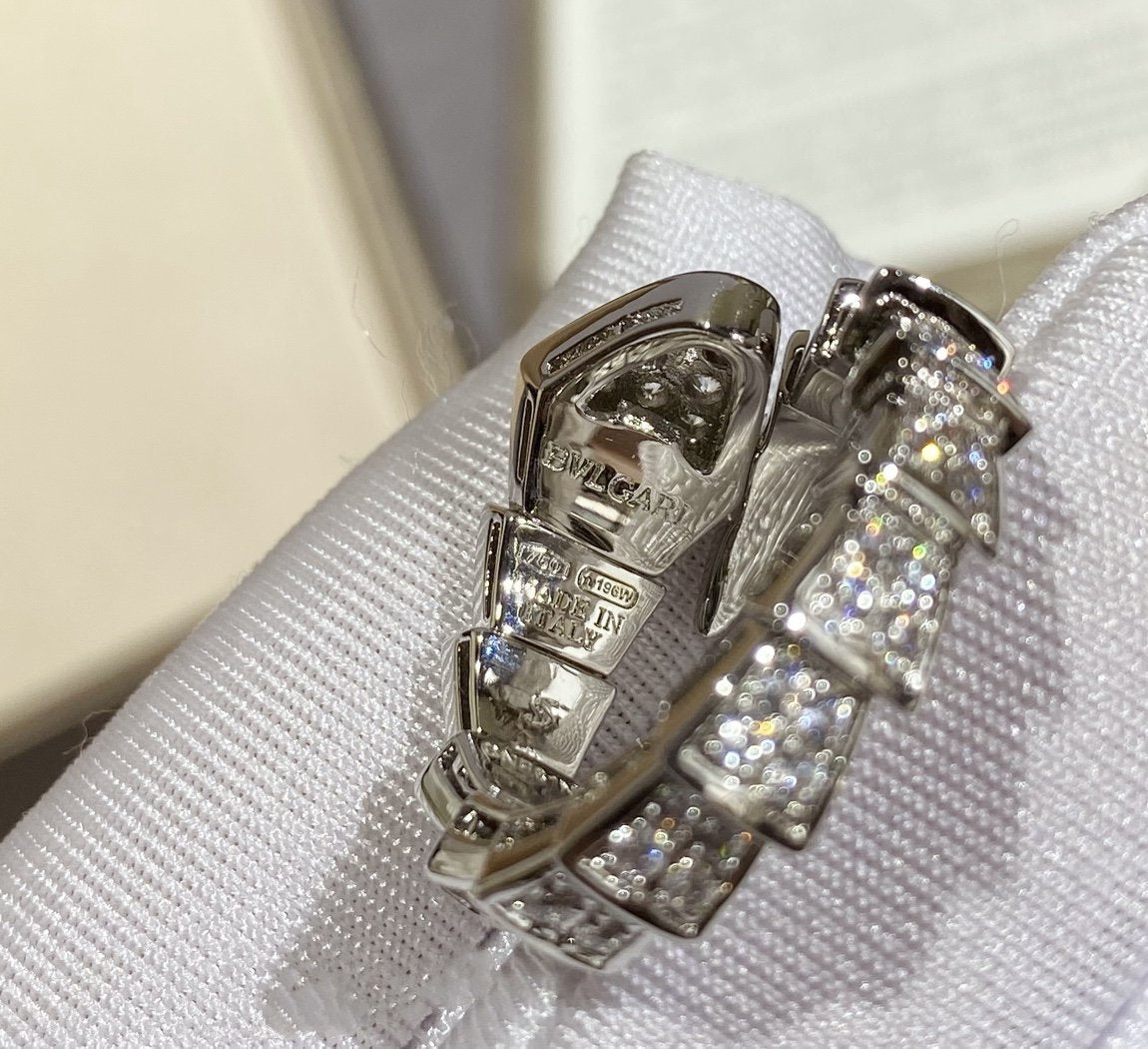 [Dawnora Jewelry]SERPENTI LARGE RING SILVER DIAMOND PAVED
