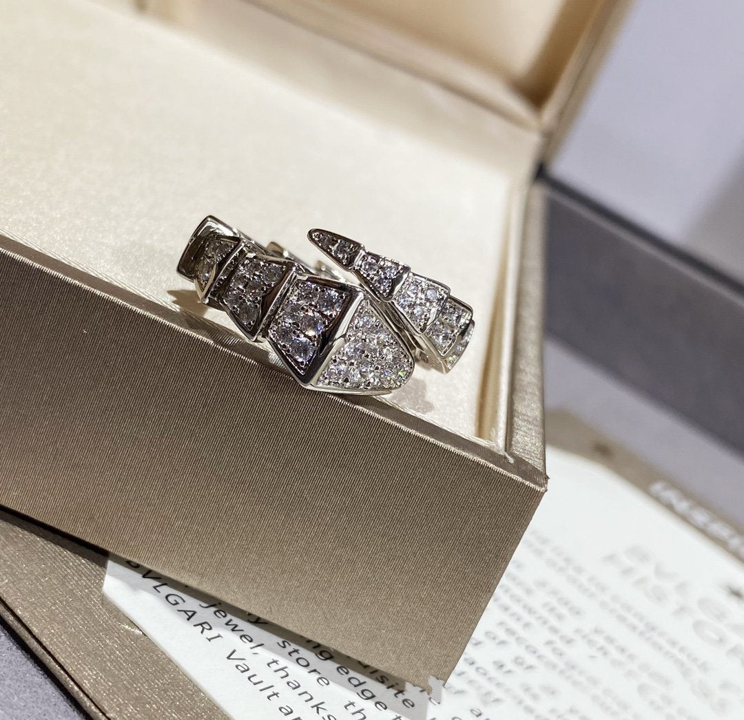 [Dawnora Jewelry]SERPENTI LARGE RING SILVER DIAMOND PAVED