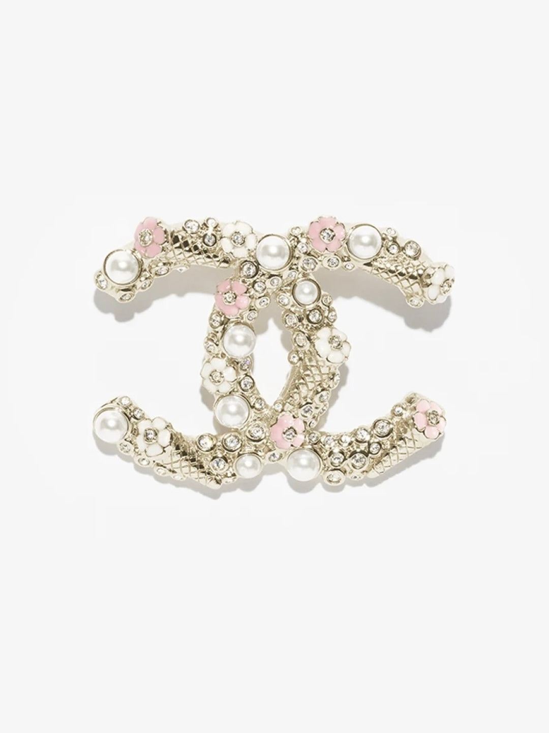 [Dawnora Jewelry]26C Pink-White Enamel Ice Cream Cone Double C Brooch