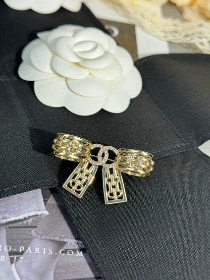 [Dawnora Jewelry]25K Hollow Bow Brooch