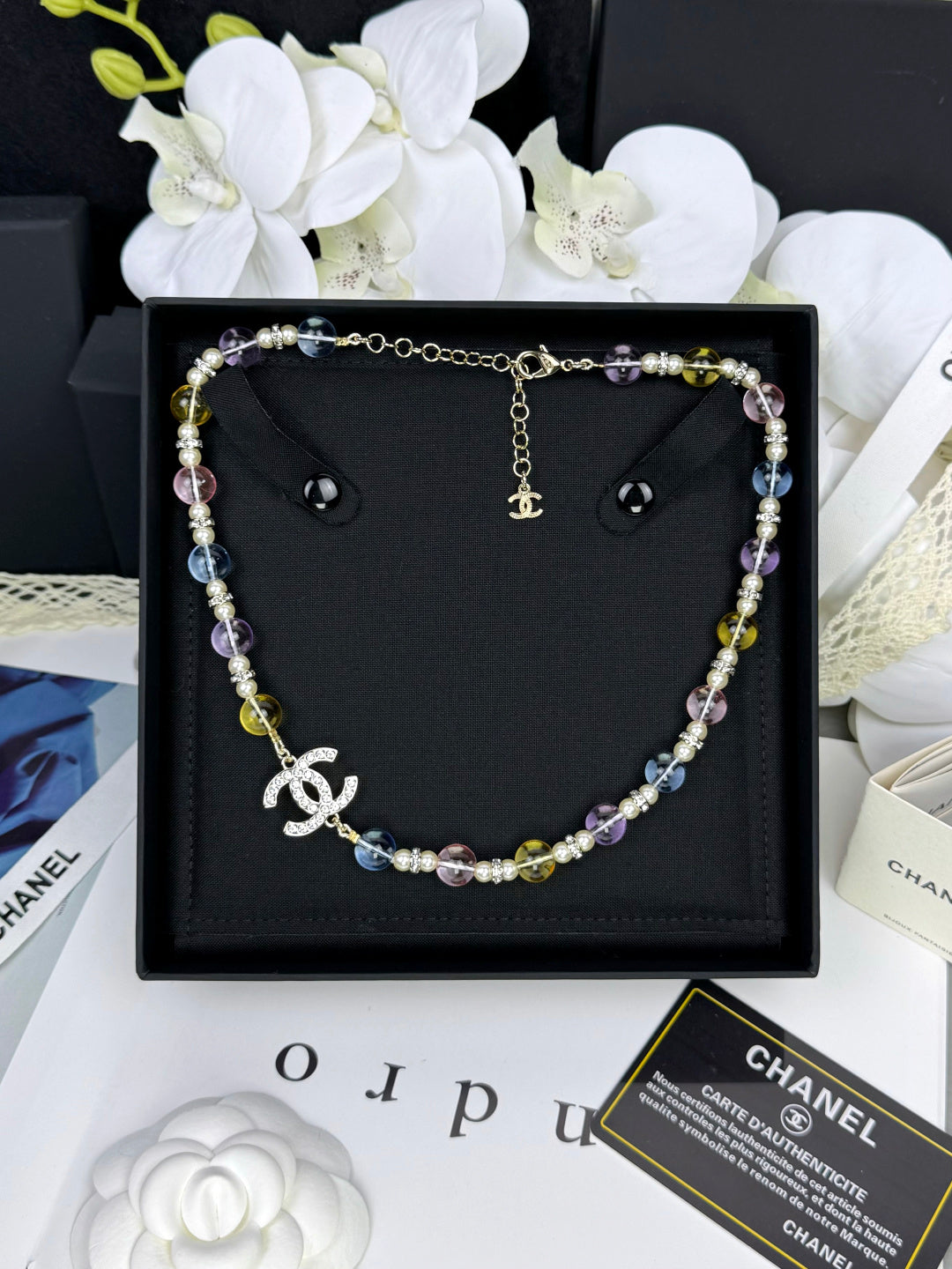 [Dawnora Jewelry]26C New Spring Collection Colorful Transparent Resin Necklace