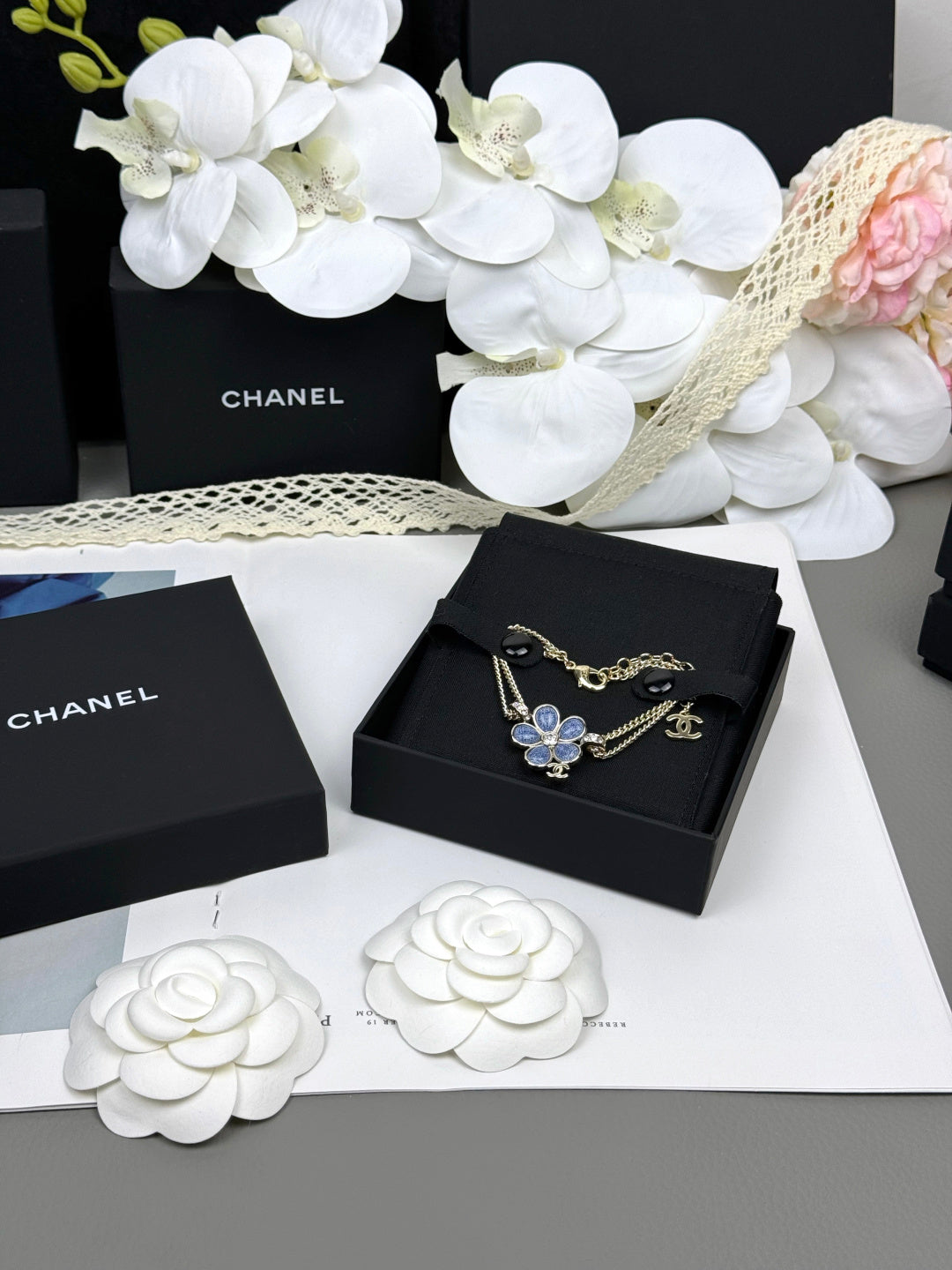 [Dawnora Jewelry]VOLTE New Blue Floral Double-Layer Bracelet