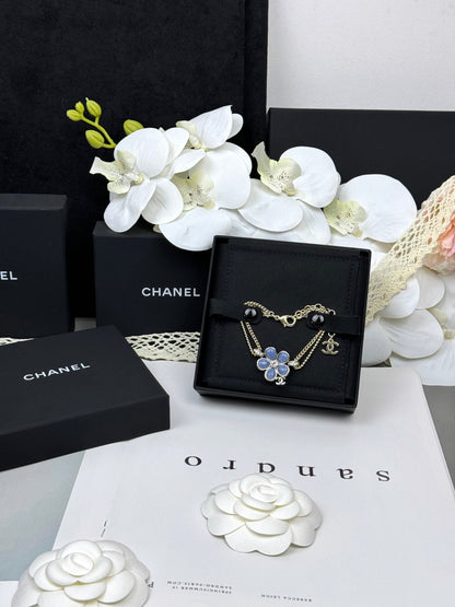 [Dawnora Jewelry]VOLTE New Blue Floral Double-Layer Bracelet