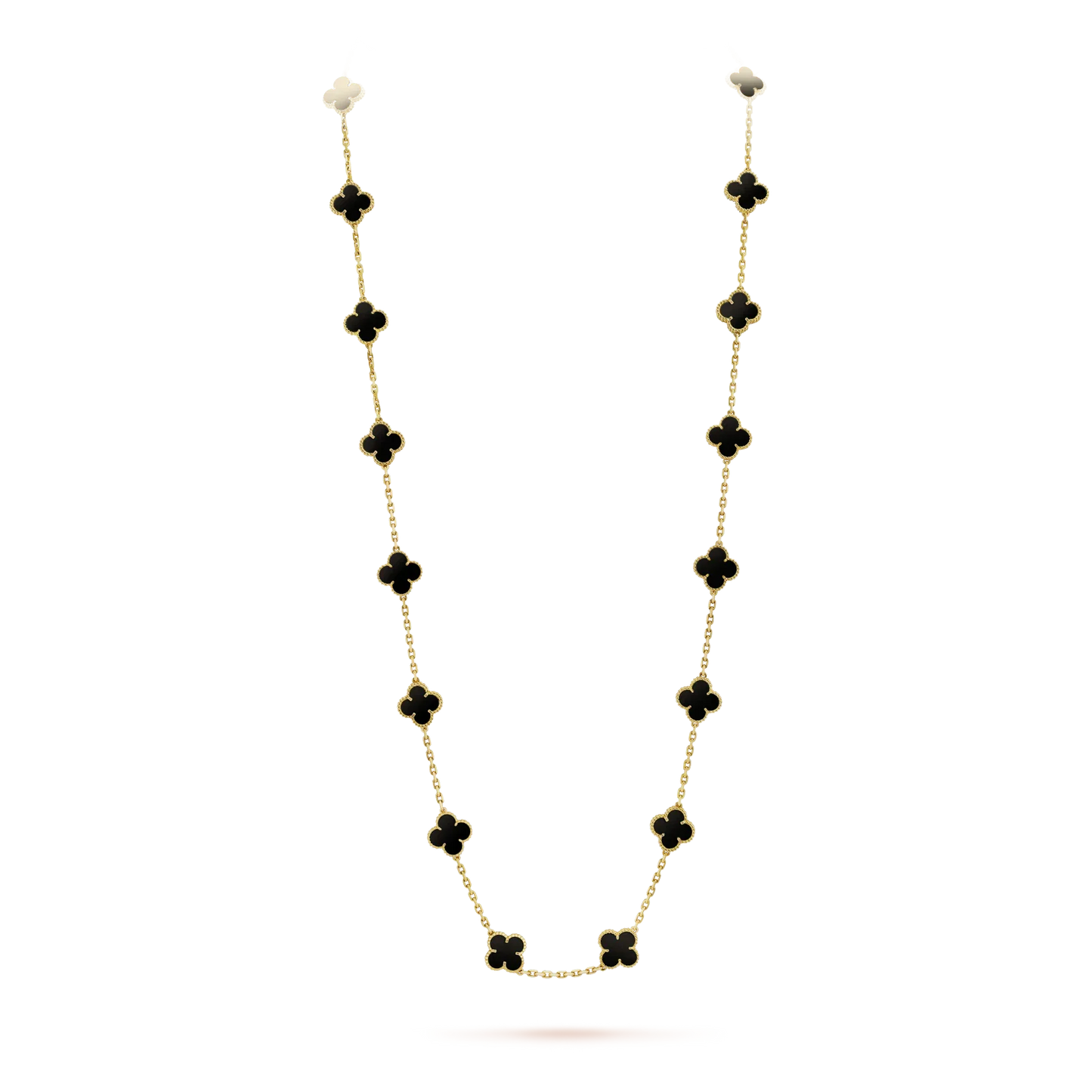 [Dawnora Jewelry]CLOVER 20 MOTIFS ONYX NECKLACE