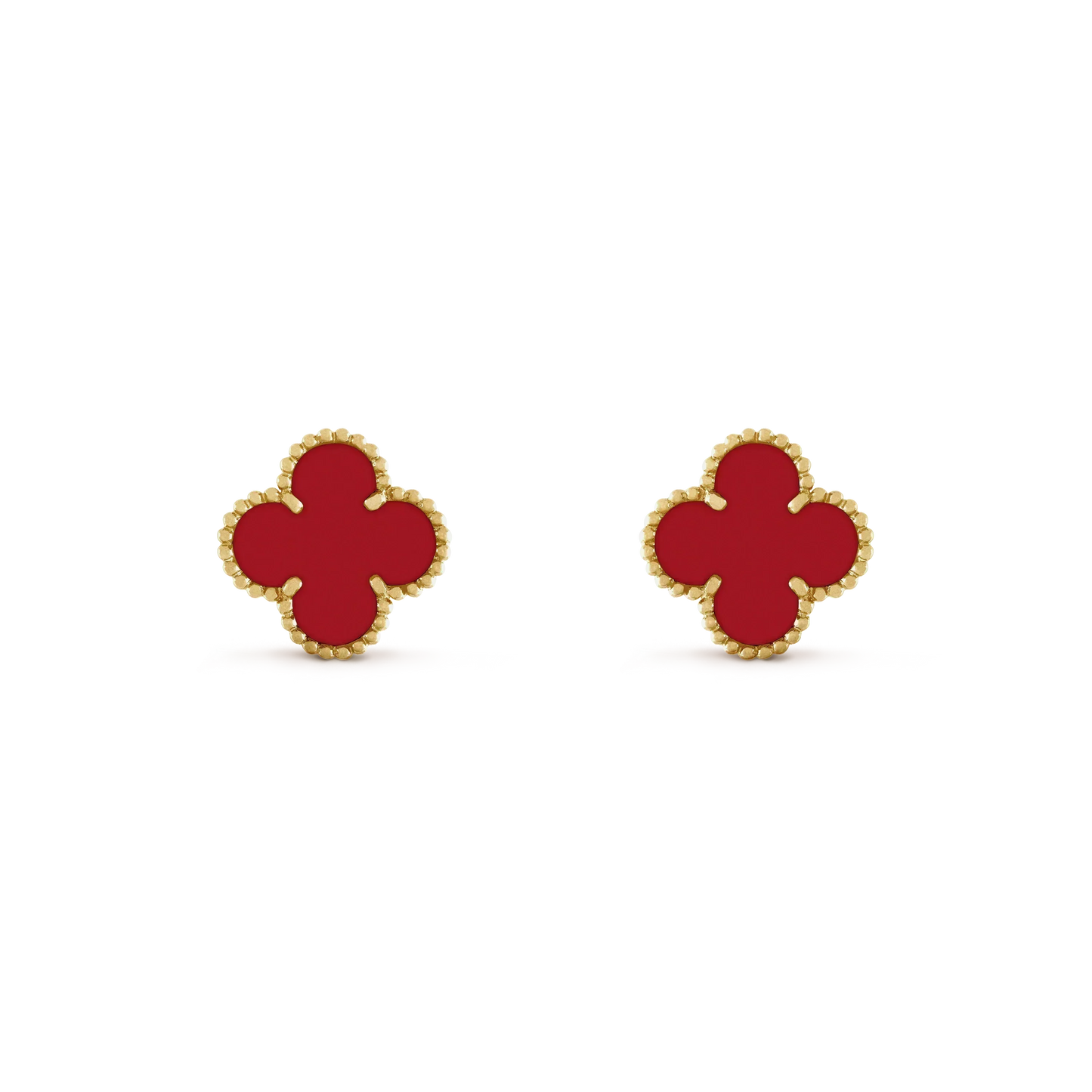 [Dawnora Jewelry]CLOVER MINI 9.5MM CARNELIAN EARRINGS