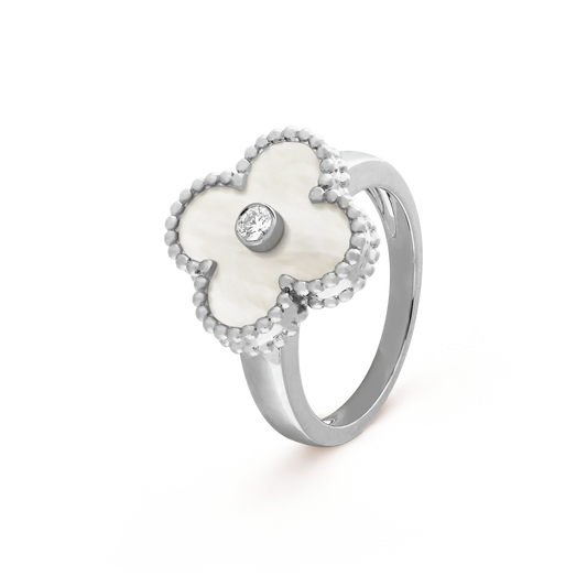 [Dawnora Jewelry]CLOVER SILVER MOP DIAMOND RING
