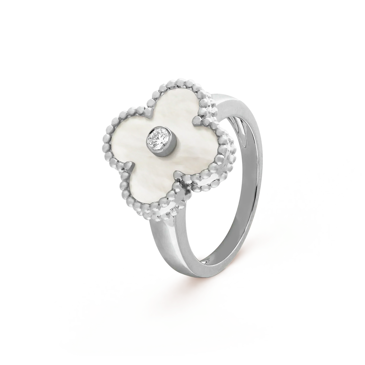 [Dawnora Jewelry]CLOVER SILVER MOP DIAMOND RING