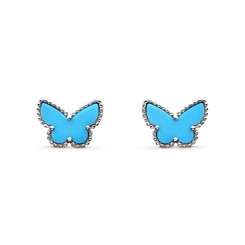 [Dawnora Jewelry]BUTTERFLY TURQUOISE EARRINGS SILVER