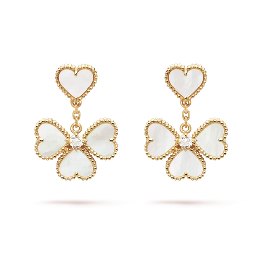 [Dawnora Jewelry]CLOVER SWEET WHITE MOP EARRINGS