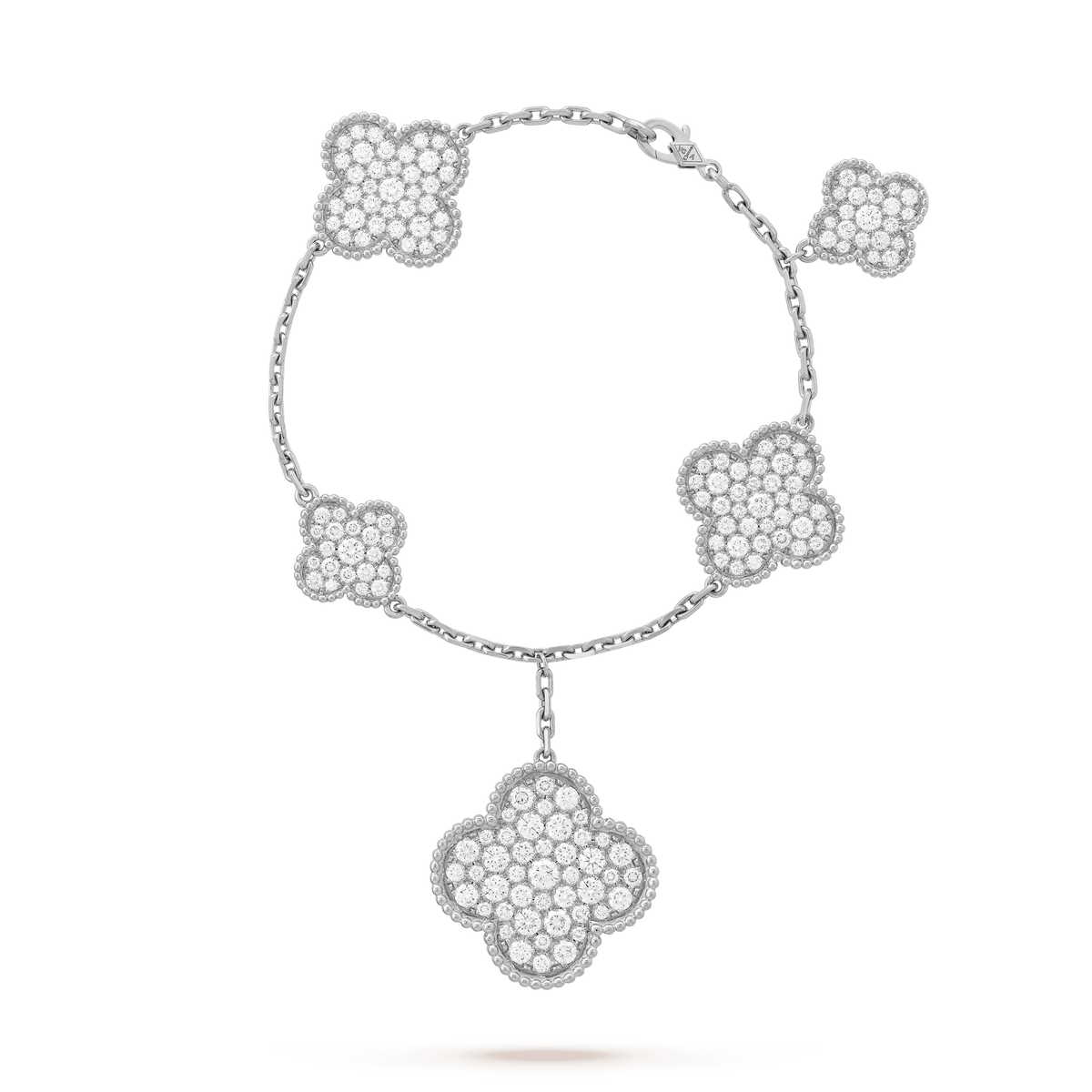 [Dawnora Jewelry]CLOVER 6 MOTIFS SILVER DIAMOND BRACELET