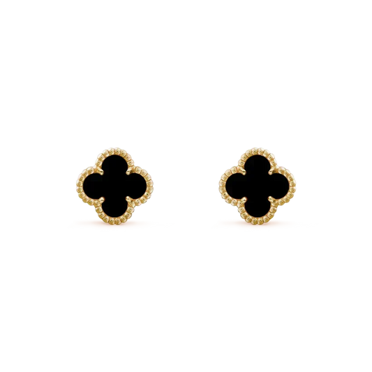 [Dawnora Jewelry]CLOVER MINI 9.5MM BLACK MOP EARRINGS
