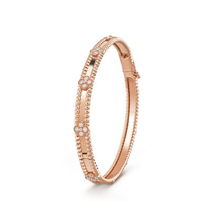 [Dawnora Jewelry]CLOVER BRACELET 4MM DIAMONDS