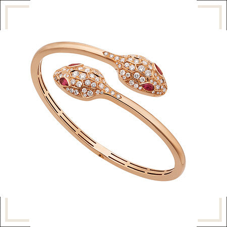 [Dawnora Jewelry]SERPENTI BRACELET PINK GOLD DIAMOND DOUBLE SNAKE