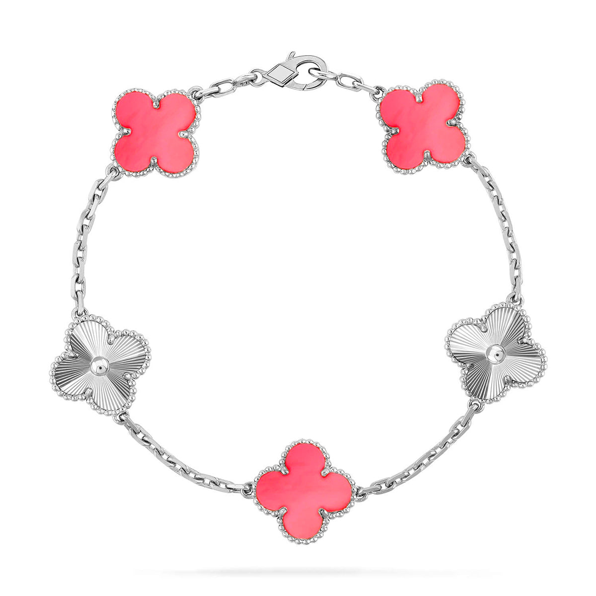 [Dawnora Jewelry] CLOVER 5 MOTIFS  PINK MOP BRACELET COLLECTION