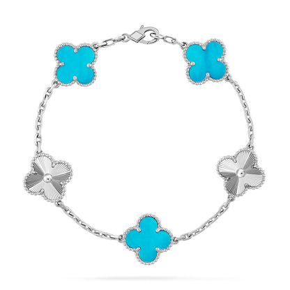 [Dawnora Jewelry] CLOVER 5 MOTIF TURQUOISE BRACELET COLLECTION