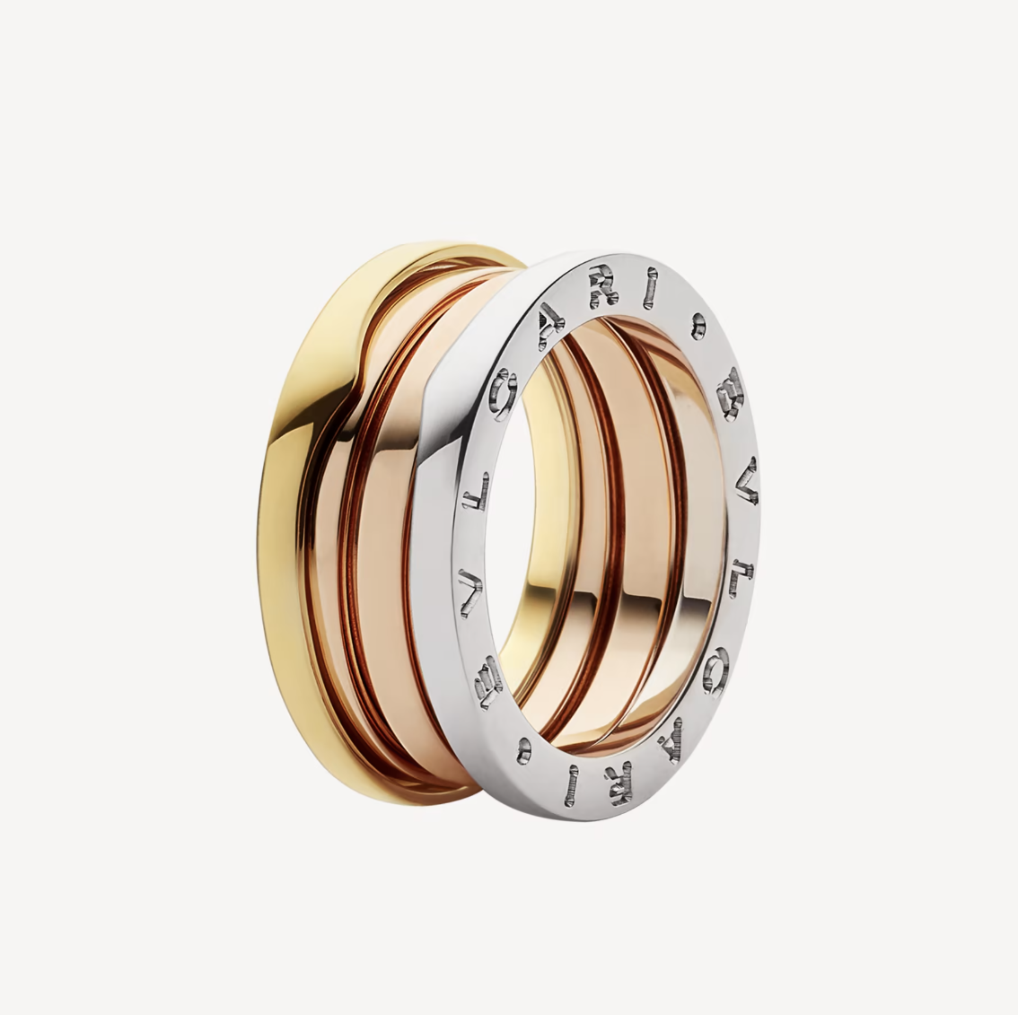[Dawnora Jewelry]ZERO 1 THREE-BAND ROSE WHITE AND YELLOW RING