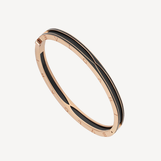[Dawnora Jewelry]ZERO 1 PINK GOLD WITH MATTE BLACK CERAMIC BRACELET