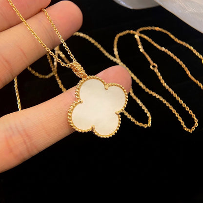 [Dawnora Jewelry]CLOVER 25MM MOP LARGE PENDANT NECKLACE