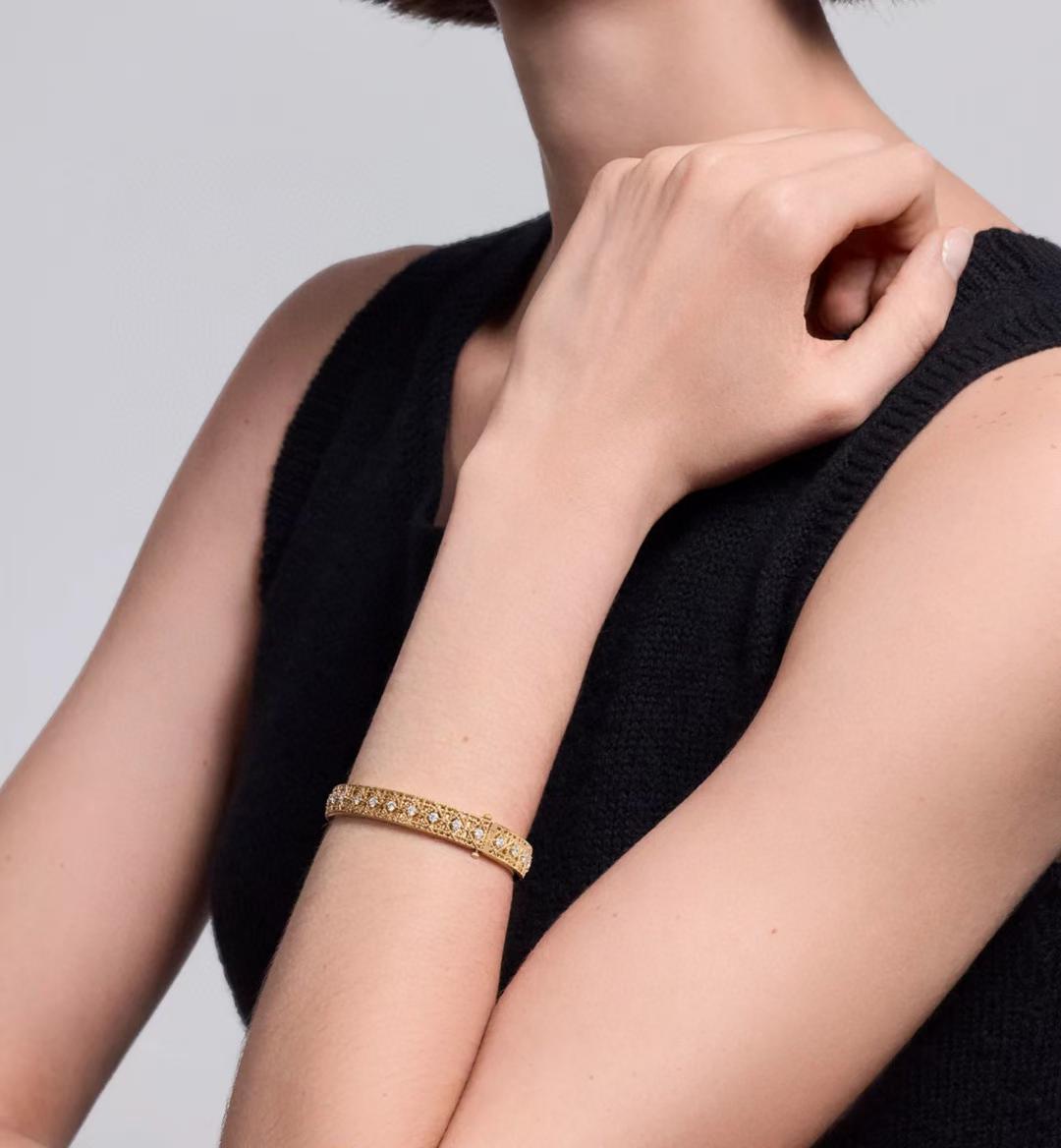 [Dawnora Jewelry]2026 WOVEN-PATTERN BRACELET SET WITH FULL DIAMOND INLAY THREE-COLORS