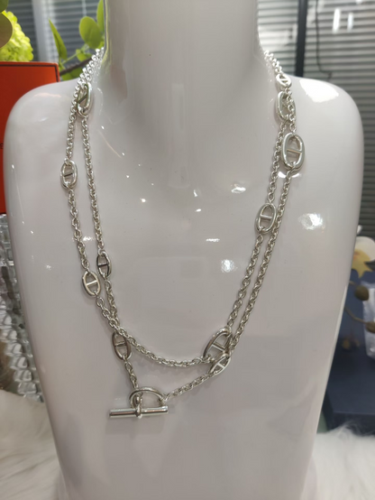 [Dawnora Jewelry]Classic Silver Sweater Chain