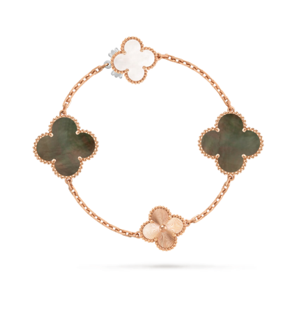[Dawnora Jewelry]DETACHABLE CLOVER 15(11+4) FLOWER SILVER NECKLACE SET
