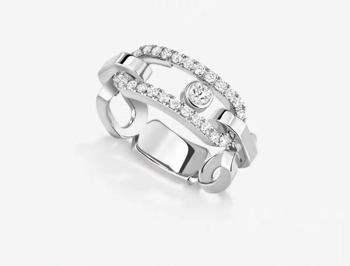 [Dawnora Jewelry]Sliding Single Diamond Ring
