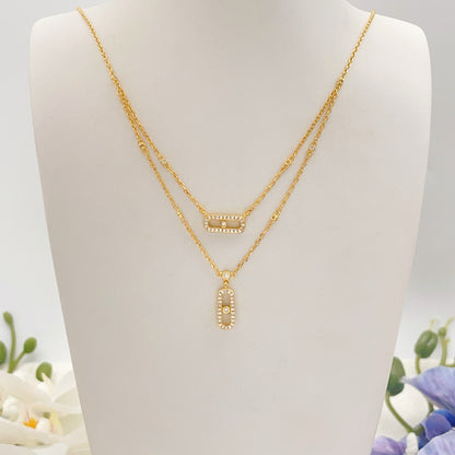 [Dawnora Jewelry]MOVE 2 ROW DIAMOND NECKLACE