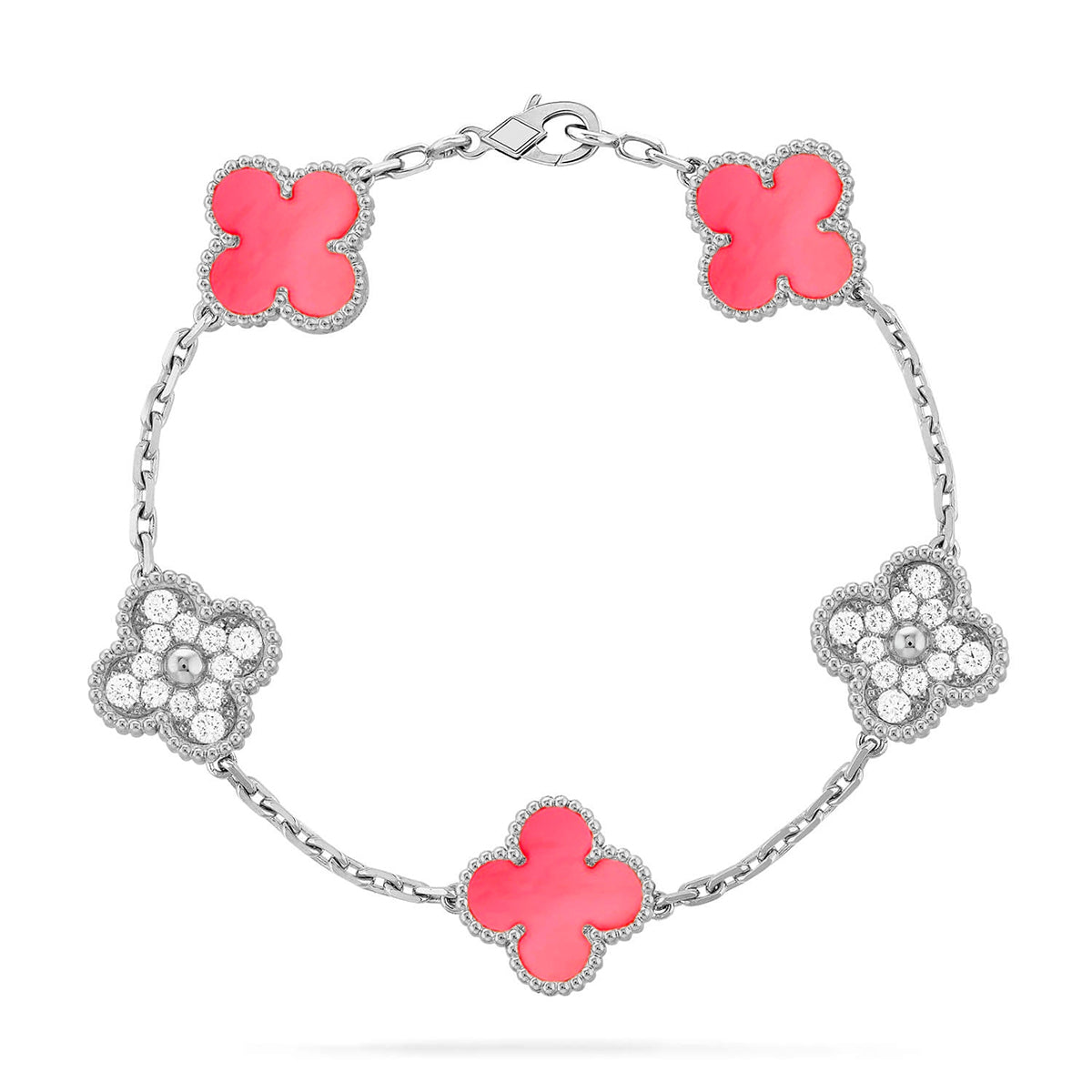 [Dawnora Jewelry] CLOVER 5 MOTIFS  PINK MOP BRACELET COLLECTION